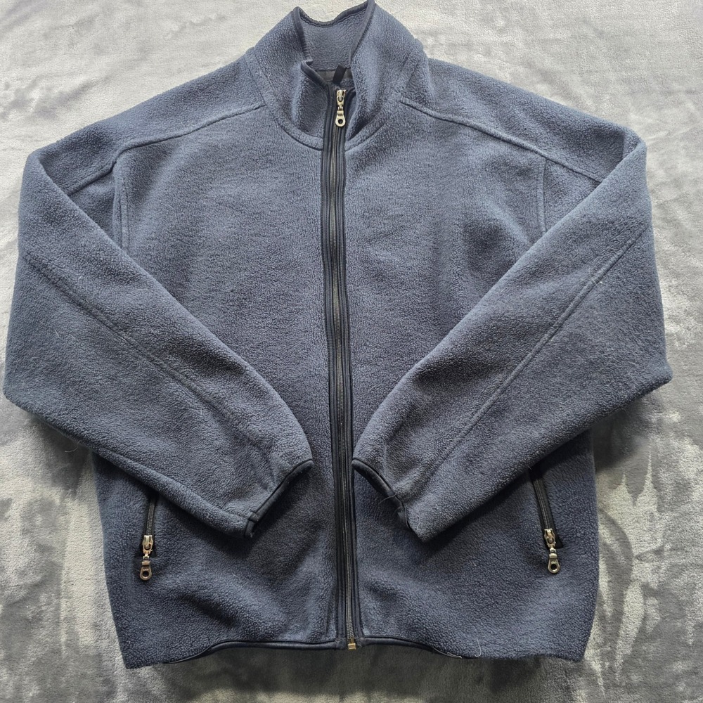Vintage Woolrich Rugged Outdoorwear Fleece Jacket Full Zip USA Made Blue Men's M